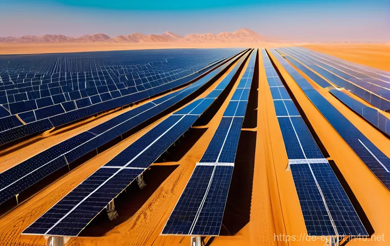 이집트 노동 시장과 주요 직업 - **Prompt: Green Energy Innovation in the Egyptian Desert**
    "A wide-angle, breathtaking view of a...