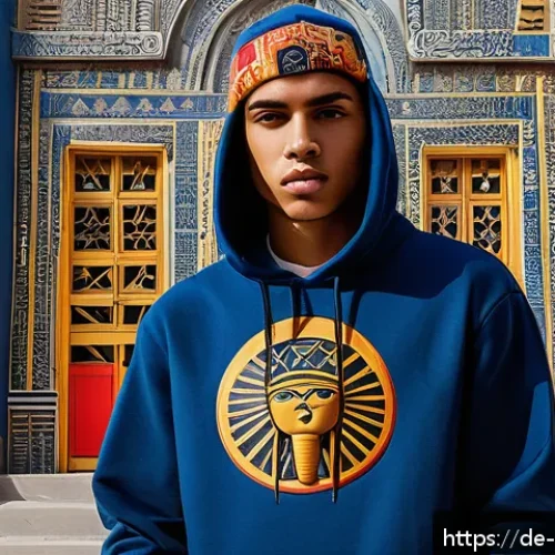 Home 32 이집트의 패션 트렌드와 전통복식 비교 - A contemporary streetwear fashion scene featuring diverse young adults wearing stylish hoodies and c...